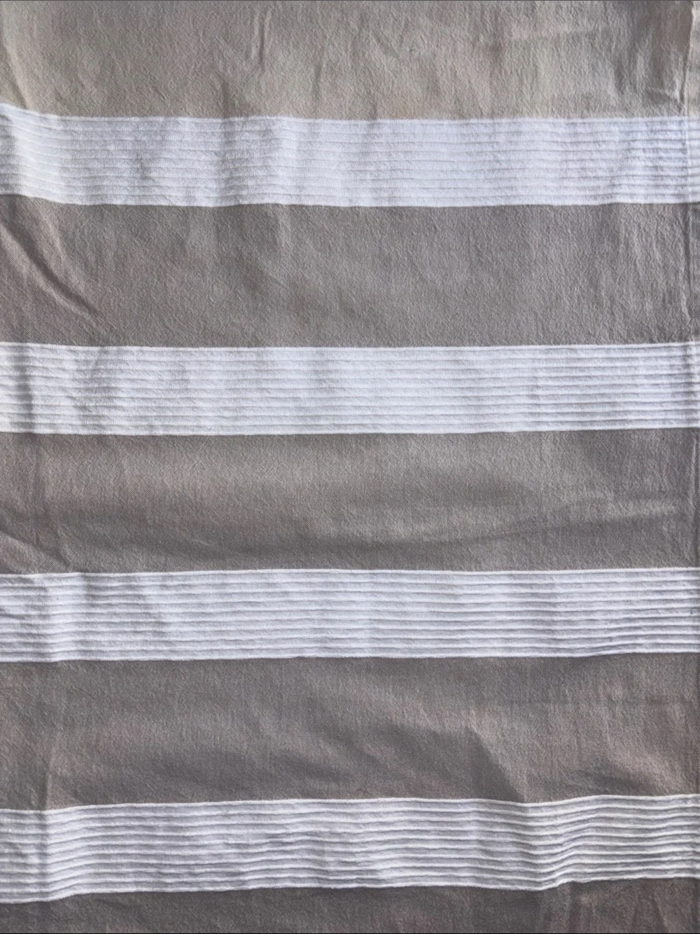 Neutral Striped Curtain Panel ombré - Beige & White